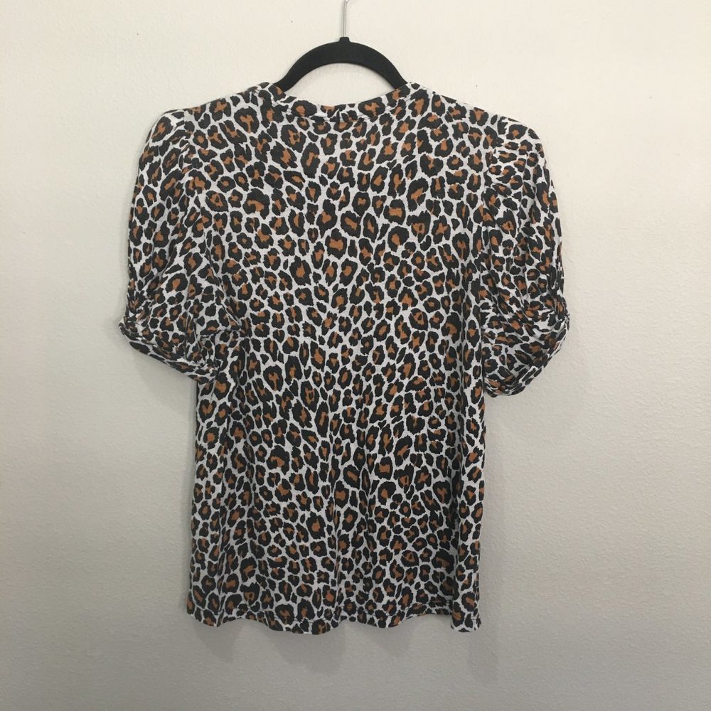 A.L.C. Leopard Print Short Puff Cuffed Sleeve, Cr… - image 3